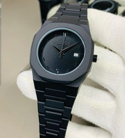 Aura watch 2025 New Arabic Aura Watch Black Modern Creative Design Waterproof Stainless Steel Chain Quartz Movement