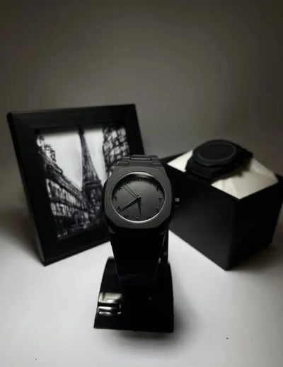 Aura watch 2025 New Arabic Aura Watch Black Modern Creative Design Waterproof Stainless Steel Chain Quartz Movement