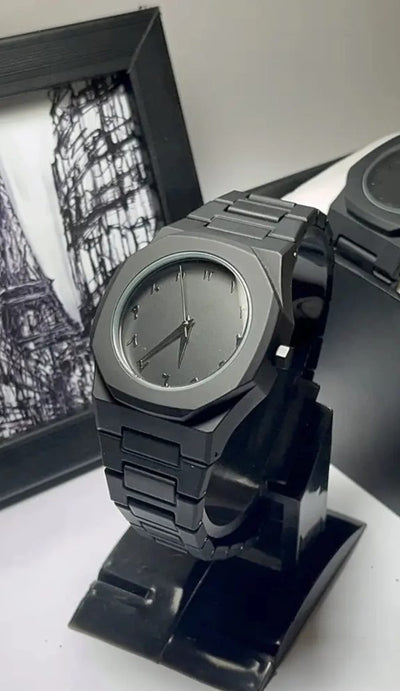 Aura watch 2025 New Arabic Aura Watch Black Modern Creative Design Waterproof Stainless Steel Chain Quartz Movement